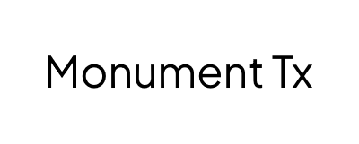 Monument Tx black on white text