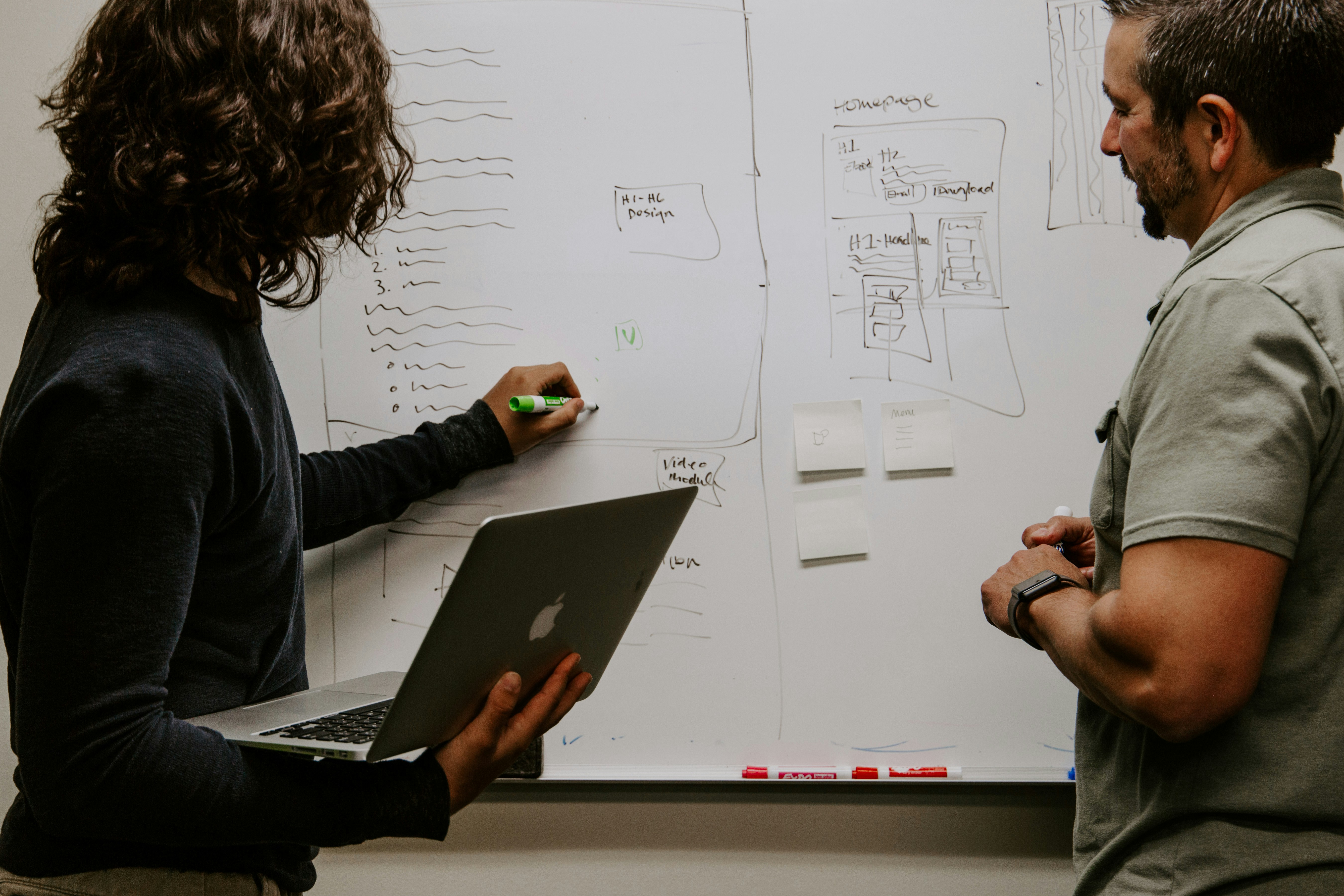 researchers working together on a whiteboard
