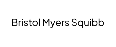 "Bristol Myers Squibb" in black text on white rectangle