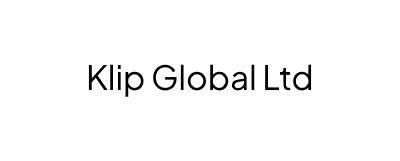 "Klip Global Ltd" in black text on white rectangle