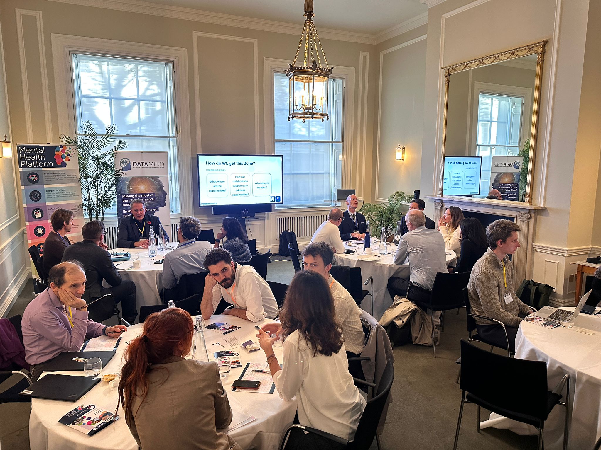 researchers talking at the Industry Forum event