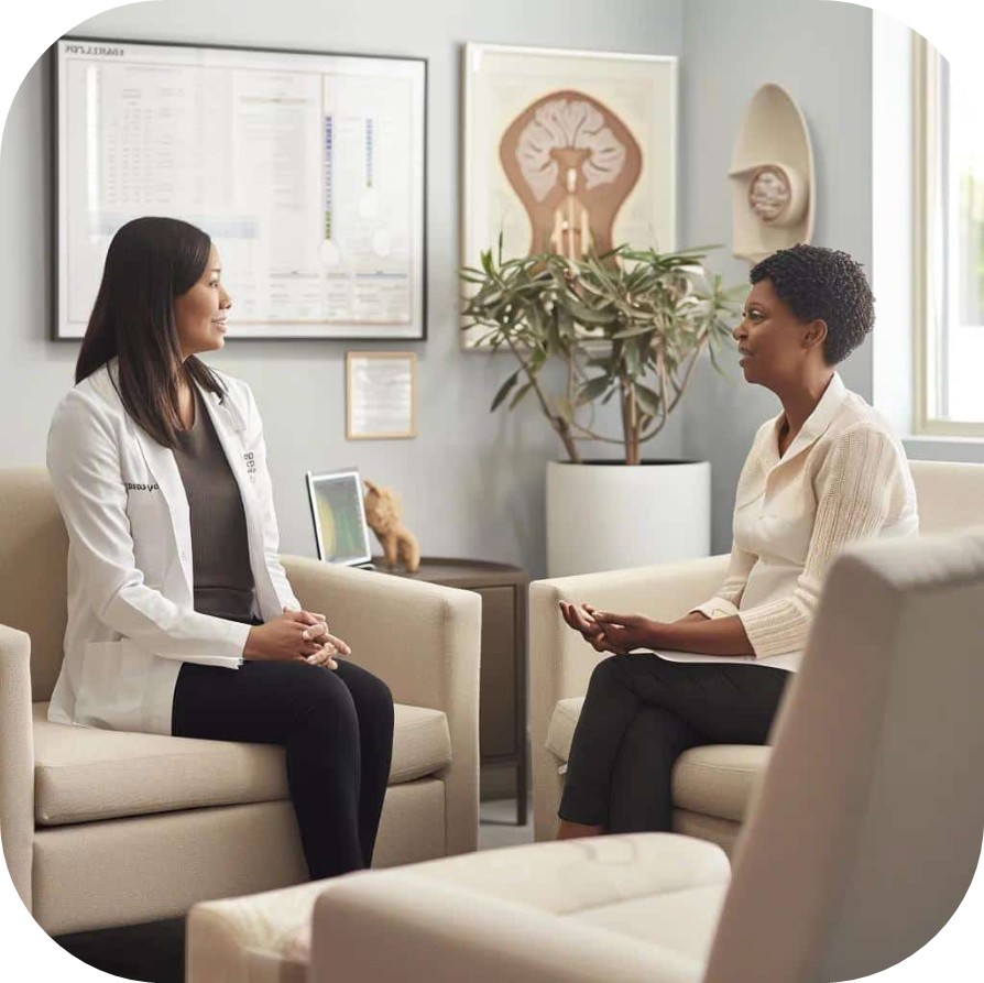 healthcare professional talking