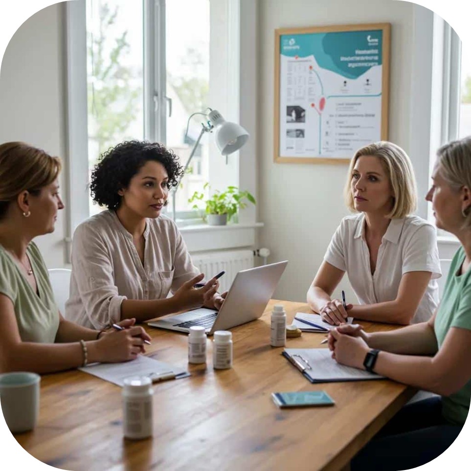 women around table