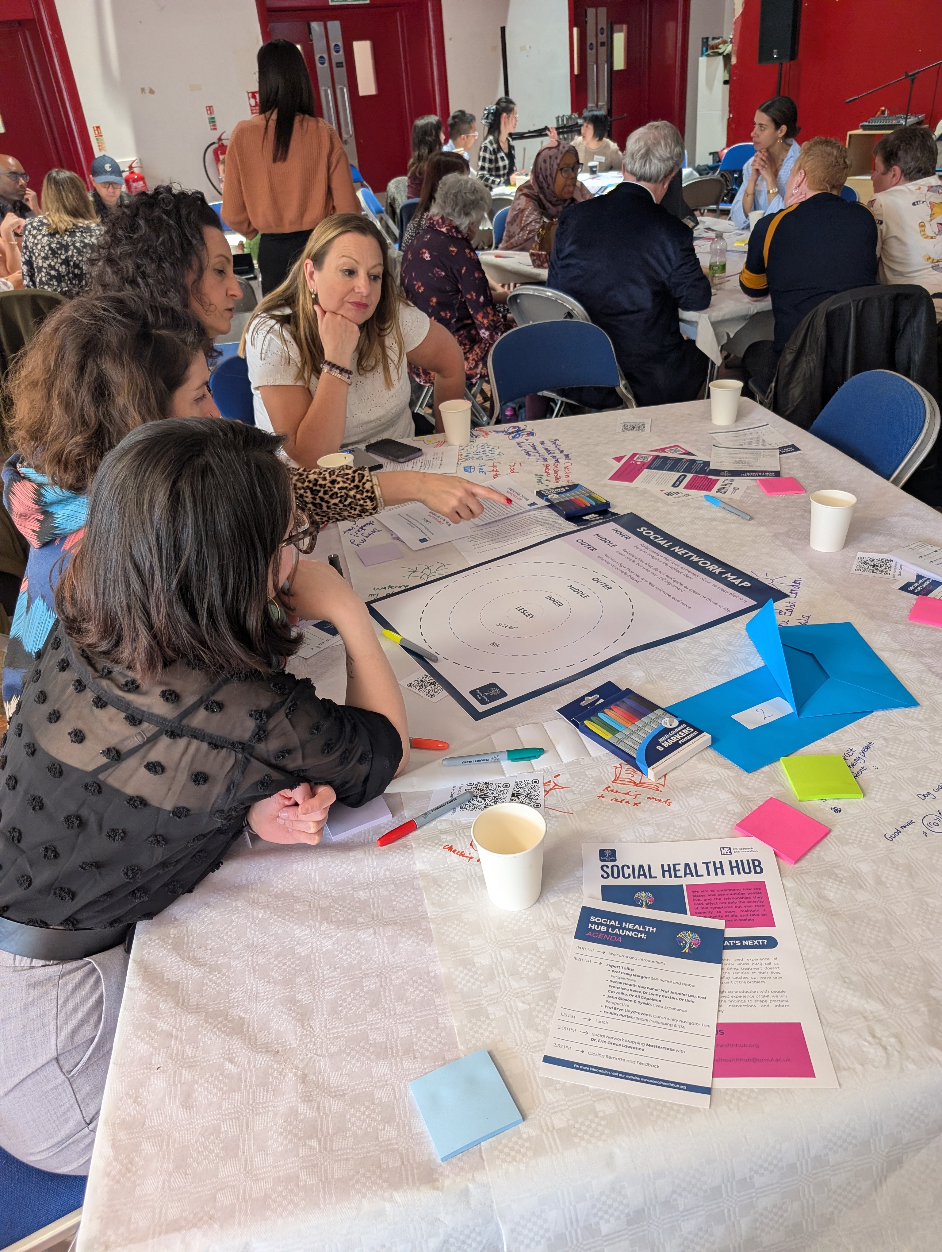 Social Health Hub Launch room table people talking