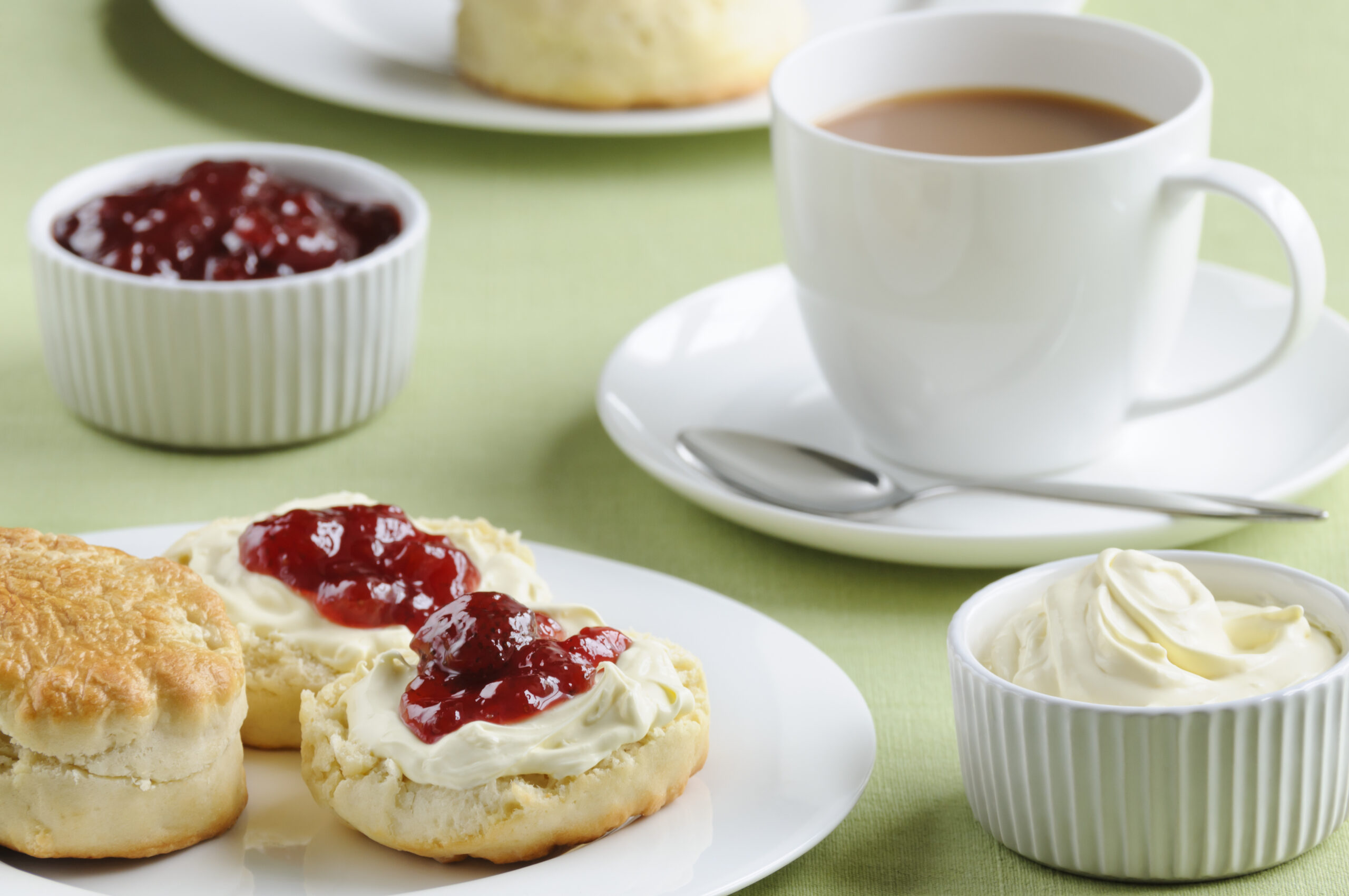 devonshire cream tea with scone