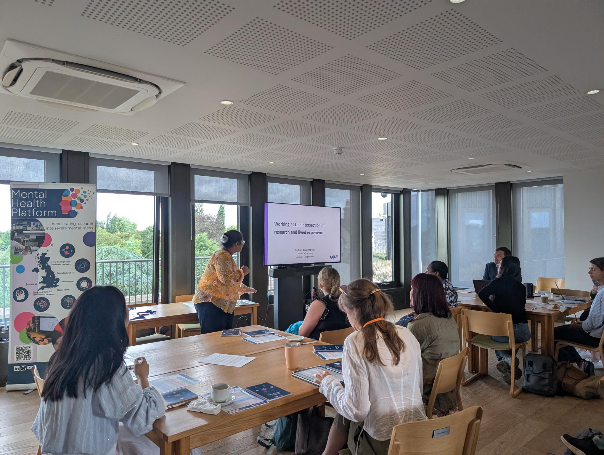 Bijaya presenting at ECR Connect day
